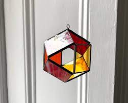 Geometric Stained Glass Cube Twirlers