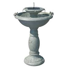 Two Tier Solar On Demand Fountain