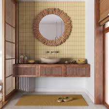 yellow tones wooden washbasin