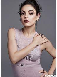 mila kunis poses with no makeup for