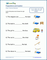 prepositions and location worksheets