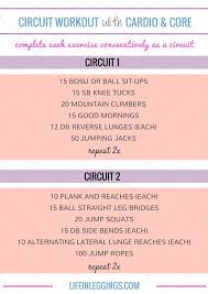 circuit workout with core cardio