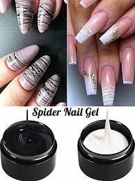 spider gel for nail art black silver