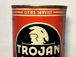 trojan motor oil 1 quart oil can