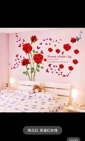 rose wall stickers bedroom bedside