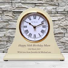 mum engraved birthday wooden clock 50th