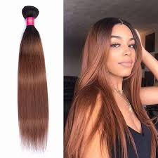 Redheads with warm skin tones look pretty awesome with peachy and golden ombre shades. Amazon Com 8a Brazilian Straight Hair Bundles Ombre 1b 30 Human Virgin Hair Bundles Black To Medium Auburn Brown 2 Tone Brazilian Virgin Remy Hair Weave Bundles 14inch Beauty