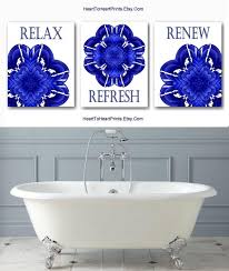 cobalt blue bathroom wall art printable