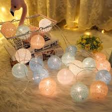 led cotton ball garland lights