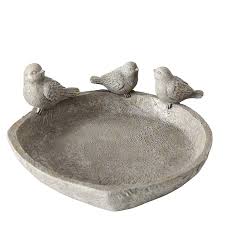 They consist of a bowl for the water that is balanced on top of a pedestal. Whw Whole House Worlds Bird Bath Bowl With 3 Sparrow Rim Grey Faux Stone Finish Basin All Weather Poly Resin 8 75 Inches Diameter 22 Cm Garden Decor For Ground Or Table Top