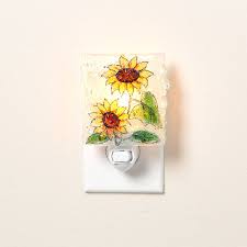 Recycled Glass Sunflower Night Light