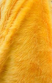 Bright Yellow Shaggy Faux Fur Fabric By