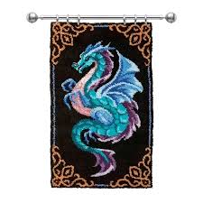 dragon latch hook rug kit wall hanging