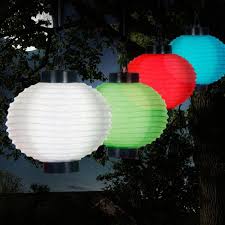 blue outdoor led solar chinese lantern