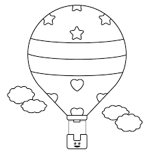 hot air balloon coloring sheet suitable