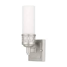 Light Brushed Nickel Bath Wall Sconce