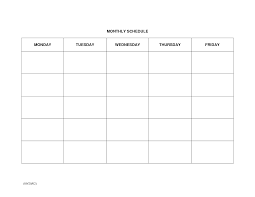 Monthly Schedule Calendar Template Printable Large