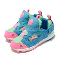 Details About Reebok Versa Pump Fury Syn Blue Green Pink Td Toddler Infant Slip On Shoe Bd2377