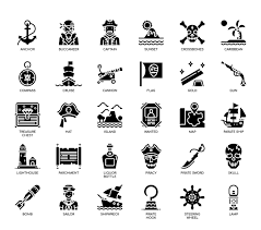 pirate elements glyph icons 681075