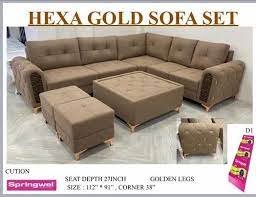 Brown L Shape Sofa Set For Home