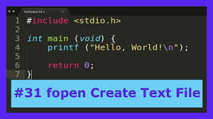 c tutorial 31 fopen create text file