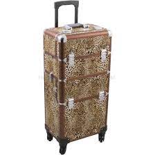 4 wheel 2 in 1 rolling makeup case with