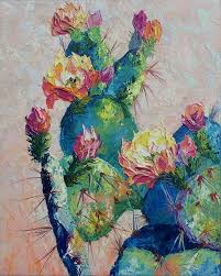 A different take on spring but a very good pick. Opuntia Blooming Desert Cactus Arizona Flower Painting By Galina Baranova Saatchi Art