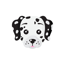vector cartoon dog face of dalmatian