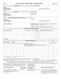 Bill Of Lading Forms Free Download Bill Of Lading Resume