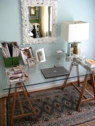 Diy Sawhorse Desk With Glass Top Home