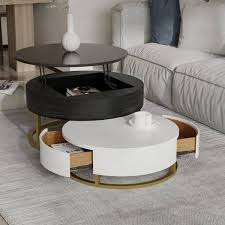 Round Lift Top Wood Coffee Table