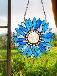 Sunflower Stained Glass Window Hanging