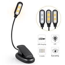 Led Clip Book Light Eeekit Rechargeable 5 Led Book Light Easy Clip On Reading Lamp With Usb Charging Cable 360 Rotation 3 Color Temperature Extra Bright Portable Task Lamp For Reading