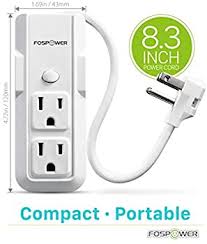 Check spelling or type a new query. Fospower Fospower 3 Outlet Mini Power Strip With 10inch Wraparound Extension Cord 90 Degree Plug Adapter Wall Tap For Home Office Travel White Amazon Ae
