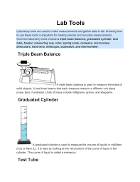 laboratory tools are used to make