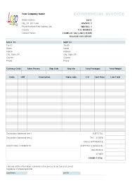 International Commercial Invoice Template Excel Under
