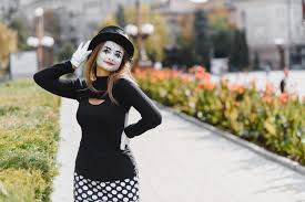 the with makeup of the mime