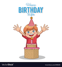 kid happy birthday card cartoon royalty
