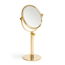 gold platet makeup mirror stand up