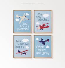 Aviation Nursery Wall Art Set You Are
