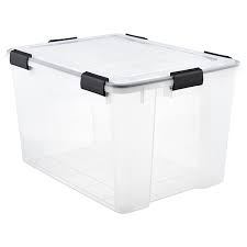 Use foldable fabric bags for clothing and other soft. Clear Weathertight Totes The Container Store