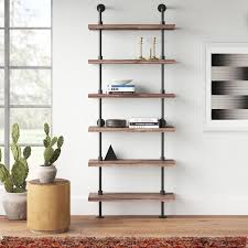 Tacoma Iron Pipe Wall Mount Ladder Bookcase