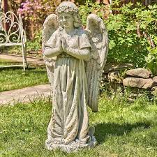 Zaer 36 Inch Tall Praying Magnesium Angel Statue Gabriella