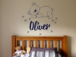 Oliver Boy Name Wall Decal Baby Bear