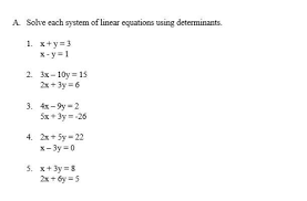 Linear Equations Using Determinants