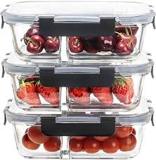 Meal Prep 2 Compartment Containers Houszy