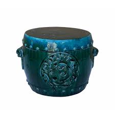 Chinese Ceramic Round Green Dragon