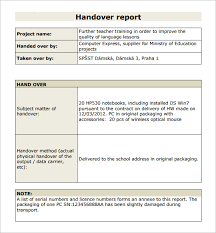 Handover Report Templates Word Excel Pdf Formats