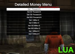 Back in the days of grand theft auto 3, there were cheat codes you could use to grant yourself all the cash you'd ever need, but if you want gta 5 money cheats then unfortunately we have bad news for you. Detailed Money Menu Lua Pc Sp Only Gta5 Mods Com