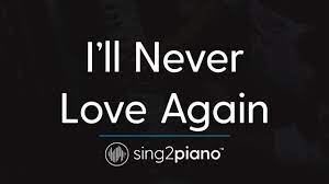I'll Never Love Again (Piano Karaoke Instrumental) Lady Gaga - YouTube